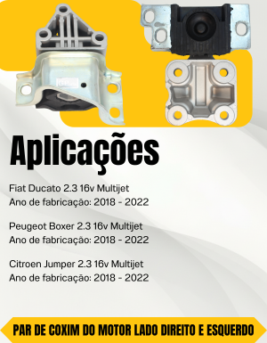 Par De Coxim Motor Ducato 2.3 2018 Lado Direito e Esquerdo