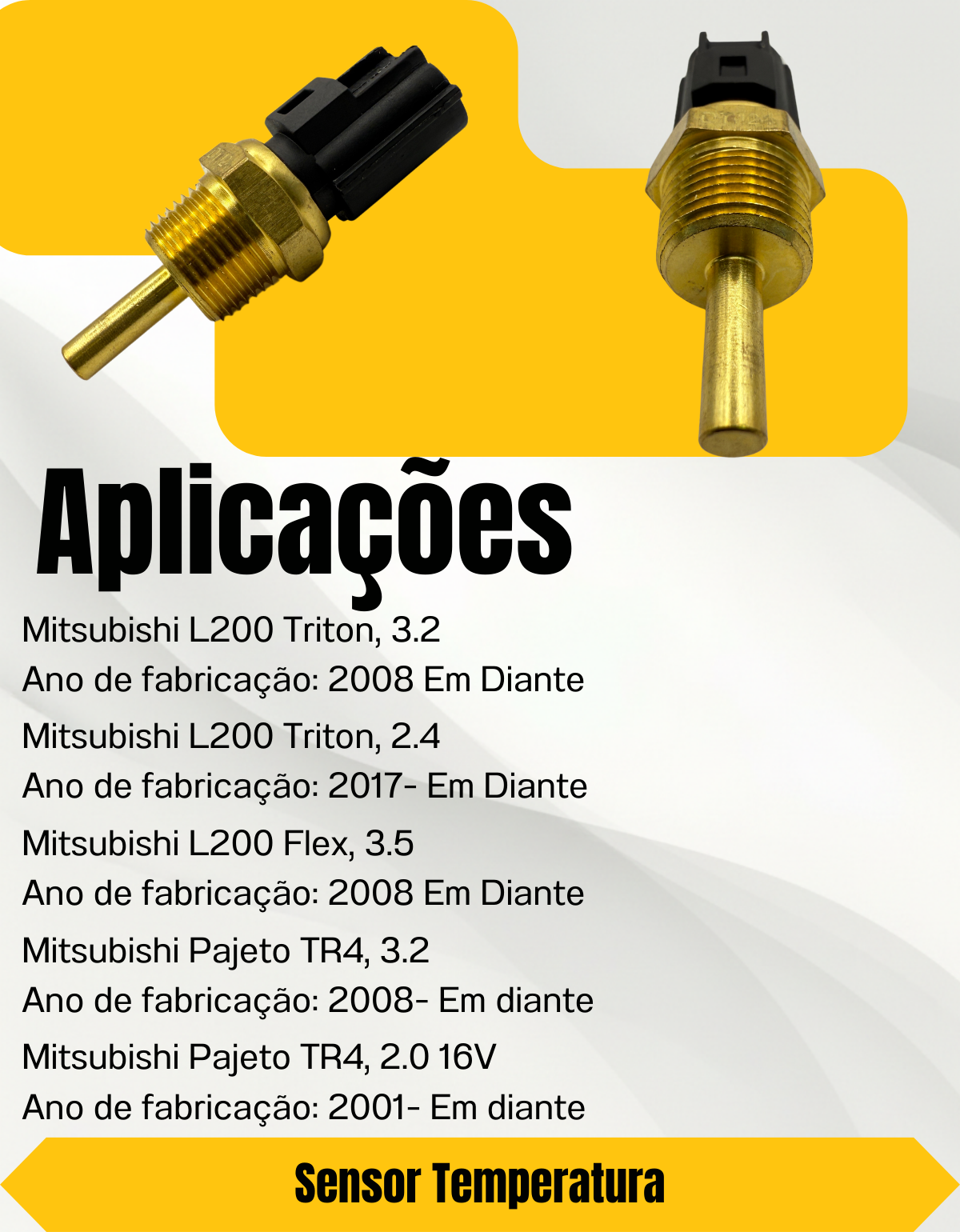 Sensor Temperatura L200 Triton 3.2 Pajero TR4 2.0 16V 24796 - Imagem 2