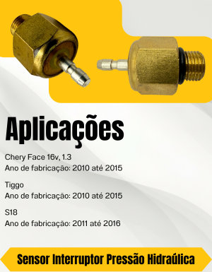 Sensor Interruptor Pressão Hidraúlica Chery Face S18 Tiggo